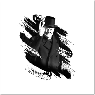 Winston Churchill. Black and white Posters and Art